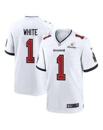 Rachaad White 1 Tampa Bay Buccaneers 2024 Divisional Patch Game Men Jersey - White