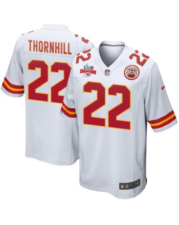 Juan Thornhill 22 Kansas City Chiefs Super Bowl LVII Champions 3 Stars Men Game Jersey - White