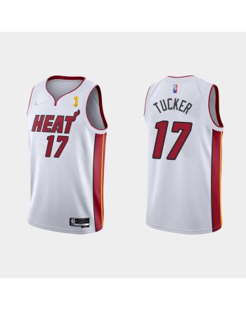 Miami Heat 17 P.J. Tucker Champions Cup 2023 Patch White Jersey