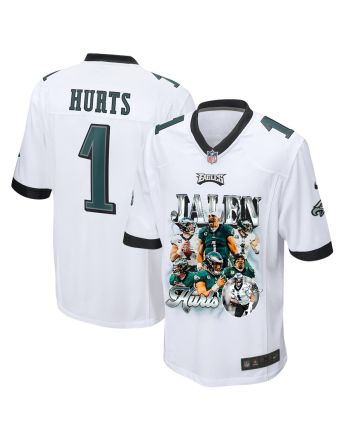 Jalen Hurts 1 Philadelphia Eagles Go Directly To Jalen Game Men Jersey - White