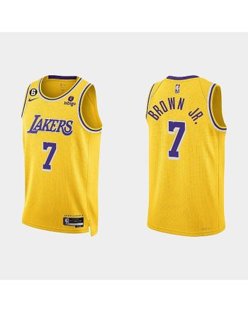 Los Angeles Lakers 7 Troy Brown Jr. 2022-23 Icon Edition Gold Men Jersey