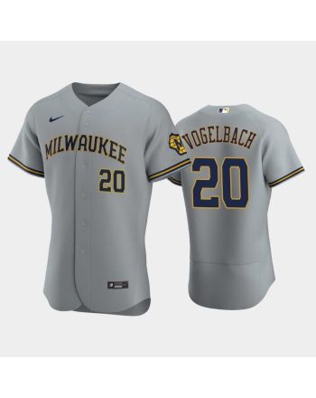 Milwaukee Brewers 20 Daniel Vogelbach Road Team Gray Jersey Jersey