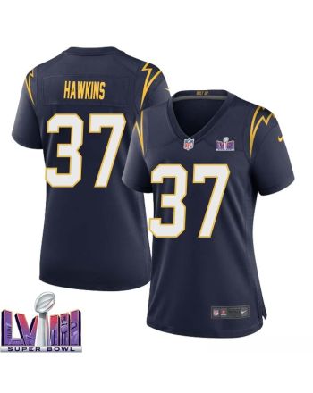 Jaylinn Hawkins 37 Los Angeles Chargers Super Bowl LVIII Women Alternate Game Jersey - Navy