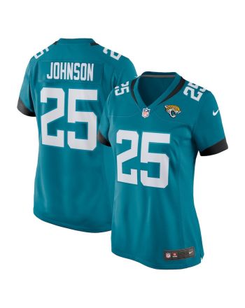 D'Ernest Johnson 25 Jacksonville Jaguars Women Team Game Jersey - Teal