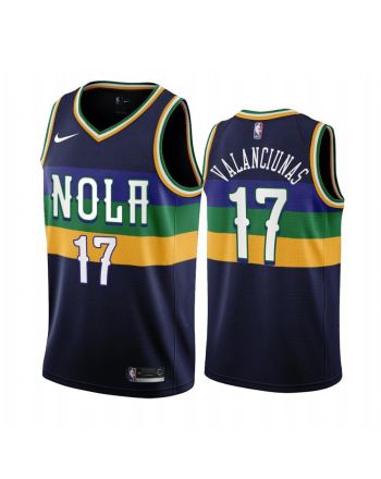 New Orleans Pelicans 17 Jonas Valanciunas 2022-23 City Edition Navy Jersey - Men Jersey