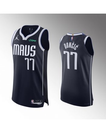 Luka Doncic 77 2022-23 Mavericks Statement Edition Men Jersey Navy