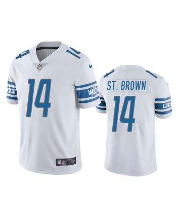 Amon-Ra St. Brown 14 Detroit Lions White Vapor Limited Jersey