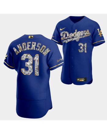 Los Angeles Dodgers Tyler Anderson Royal Jersey 31 Golden Diamond 2022-23-23 Uniform