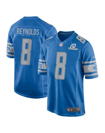 Josh Reynolds 8 Detroit Lions 2024 Divisional Patch Game Men Jersey - Blue