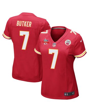 Harrison Butker 7 Kansas City Chiefs Super Bowl LVII Champions 3 Stars Women Game Jersey - Red