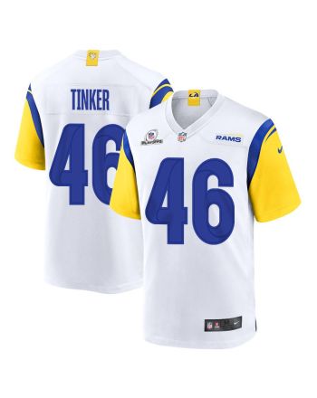 Carson Tinker 46 Los Angeles Rams 2023 Playoffs Patch Game Men Jersey - White