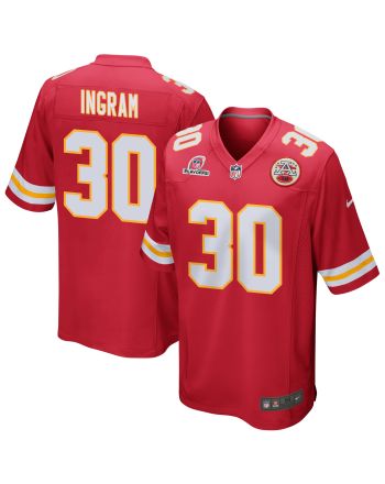 Keaontay Ingram 30 Kansas City Chiefs 2023 Playoffs Patch Game Men Jersey - Red