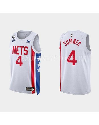 Brooklyn Nets 4 Edmond Sumner Classic Edition White Men Jersey 2022-23