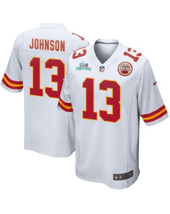 Nazeeh Johnson 13 Kansas City Chiefs Super Bowl LVII Champions Men Game Jersey - White