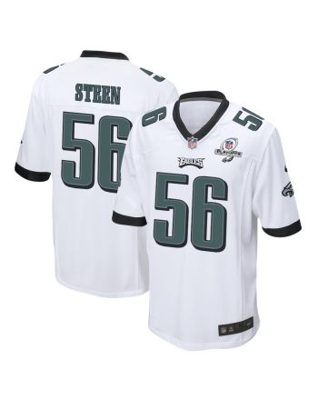 Tyler Steen 56 Philadelphia Eagles 2023 Playoffs Patch Game Men Jersey - White