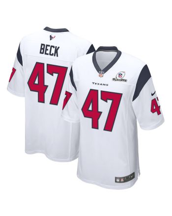 Andrew Beck 47 Houston Texans 2023 Playoffs Patch Game Men Jersey - White