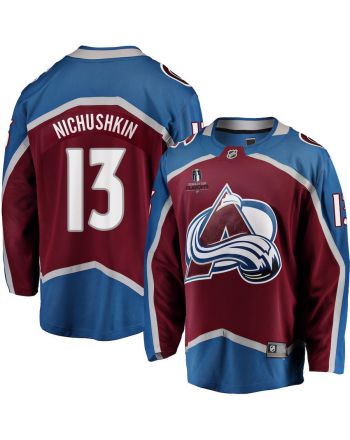 Valeri Nichushkin 13 Colorado Avalanche Stanley Cup 2023 Playoffs Patch Home Breakaway Men Jersey - Burgundy