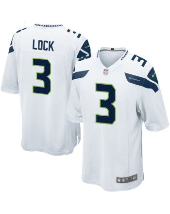 Seattle Seahawks Drew Lock 3 Game Jersey - White Jersey