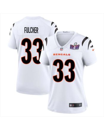 David Fulcher 33 Cincinnati Bengals Super Bowl LVIII Women Away Limited Jersey - White