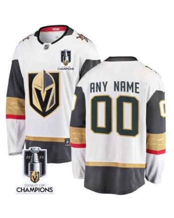 Vegas Golden Knights 2023 Stanley Cup Champions Patch Custom 00 Away Breakaway Jersey - White