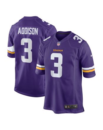 Jordan Addison 3 Minnesota Vikings 2023 NFL Draft Game Jersey - Purple