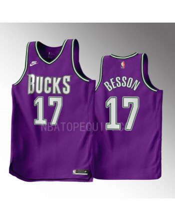 Hugo Besson 17 2022-23 Milwaukee Bucks Purple Classic Edition Men Jersey Swingman