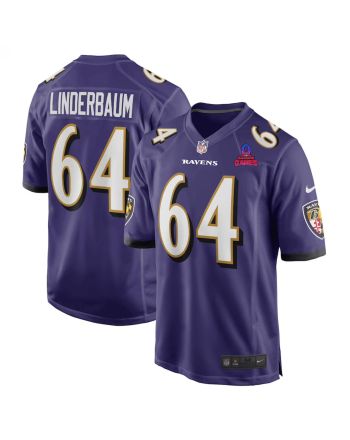 Tyler Linderbaum 64 Baltimore Ravens 2024 Pro Bowl Patch Game Men Jersey - Purple