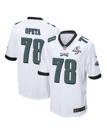 Sua Opeta 78 Philadelphia Eagles 2023 Playoffs Patch Game Men Jersey - White