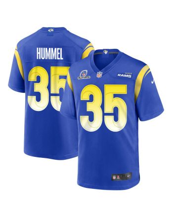 Jacob Hummel 35 Los Angeles Rams 2023 Playoffs Patch Game Men Jersey - Royal