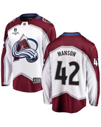 Josh Manson 42 Colorado Avalanche Stanley Cup 2023 Playoffs Patch Away Breakaway Men Jersey - White