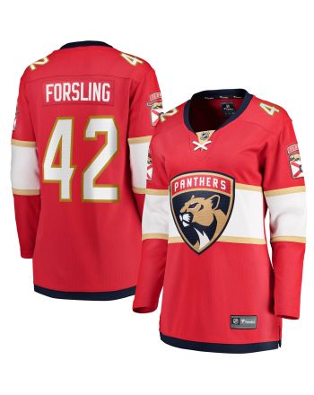 Gustav Forsling Florida Panthers Women's Home Breakaway Player Jersey - Red Jersey