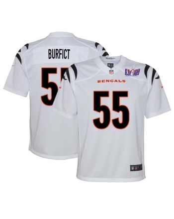 Vontaze Burfict 55 Cincinnati Bengals Super Bowl LVIII YOUTH Away Limited Jersey - White