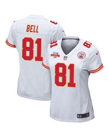 Blake Bell 81 Kansas City Chiefs Super Bowl LVII Champions 3 Stars Women Game Jersey - White