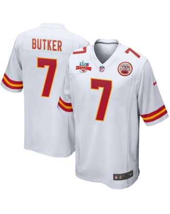 Harrison Butker 7 Kansas City Chiefs Super Bowl LVII Champions 3 Stars Men Game Jersey - White