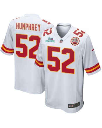 Creed Humphrey 52 Kansas City Chiefs Super Bowl LVII Champions Men Game Jersey - White