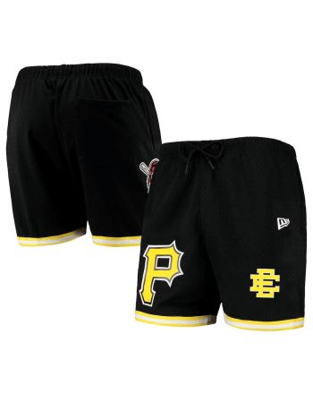 Pittsburgh Pirates Team Standard Logo Mesh Shorts - Black