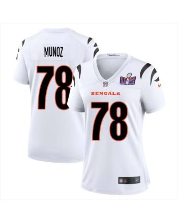 Anthony Munoz 78 Cincinnati Bengals Super Bowl LVIII Women Away Limited Jersey - White