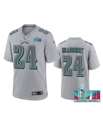 James Bradberry 24 Philadelphia Eagles Super Bowl LVII Patch Atmosphere Fashion Game Jersey - Gray