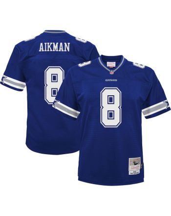 Troy Aikman 8 Dallas Cowboys Mitchell & Ness Youth Retired Player Legacy Jersey - Navy