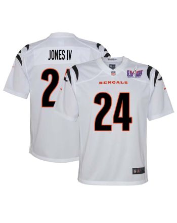 Sidney Jones IV 24 Cincinnati Bengals Super Bowl LVIII YOUTH Away Limited Jersey - White