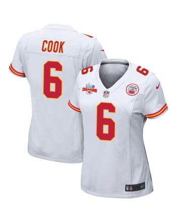 Bryan Cook 6 Kansas City Chiefs Super Bowl LVII Champions 3 Stars Women Game Jersey - White