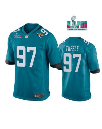 Jay Tufele 97 Jacksonville Jaguars Super Bowl LVII Super Bowl LVII Teal Men Game Jersey