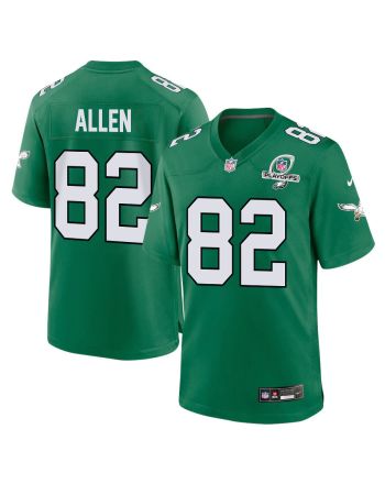 Devon Allen 82 Philadelphia Eagles 2023 Playoffs Patch Alternate Game Men Jersey - Kelly Green