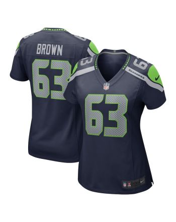 Evan Brown 63 Seattle Seahawks Women's Game Jersey - College Navy