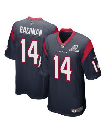 Alex Bachman 14 Houston Texans 2024 Divisional Patch Game Men Jersey - Navy