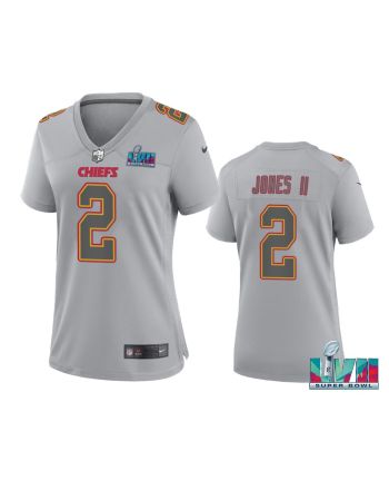 Ronald Jones II 2 Kansas City Chiefs Super Bowl LVII Atmosphere Jersey - Women Gray