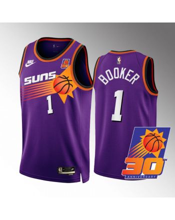 Devin Booker 1 Phoenix Suns Purple Jersey 30th Anniversary Classic Edition