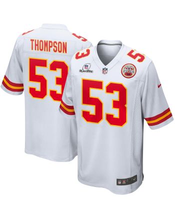 BJ Thompson 53 Kansas City Chiefs 2023 Playoffs Patch Game Men Jersey - White