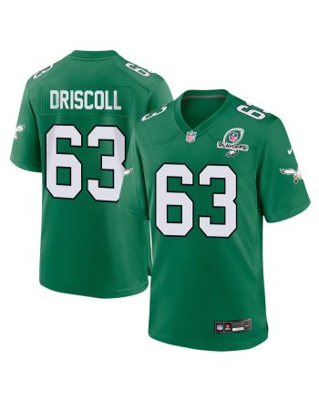 Jack Driscoll 63 Philadelphia Eagles 2023 Playoffs Patch Alternate Game Men Jersey - Kelly Green