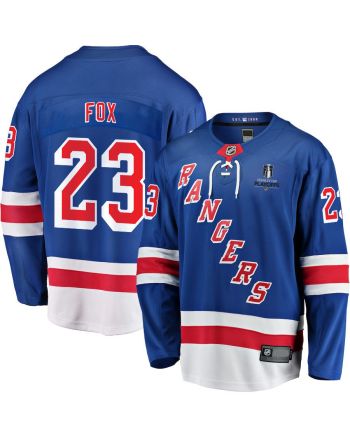 Adam Fox 23 New York Rangers Stanley Cup 2023 Playoffs Patch Home Breakaway Men Jersey - Blue